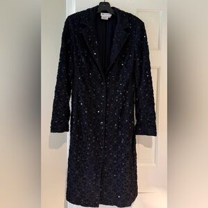 Worth Black Sequin Lace long jacket